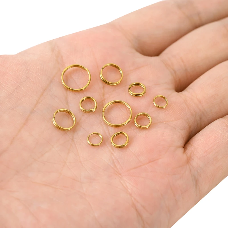 

100pcs 4 5 6 8 mm Stainless Steel Double Loop Jump Rings PVD Never Fade End Connectors For Necklace Bracelet DIy Jewelry Making