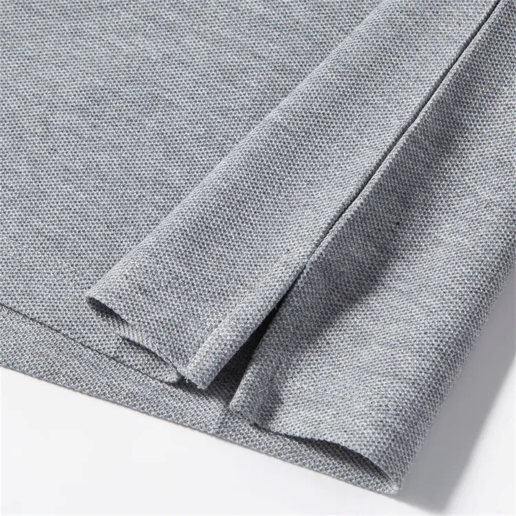 100% Mercerisierte Baumwolle Einfarbiges Business-Casual-Oberteil Herren Old Money Style Langarm-Poloshirt – Detail 8