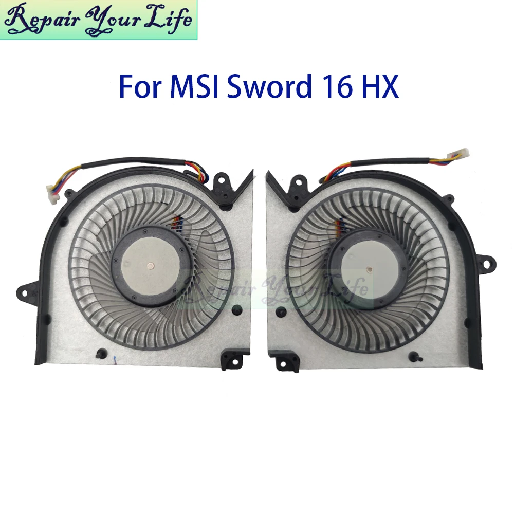 CPU GPU Fan Cooler For MSI Sword 16 HX B14V B14VFKG B13V B13VFKG 17 HX B14VGKG PABD08008SH N526 Laptop Cooling Radiator Fans New