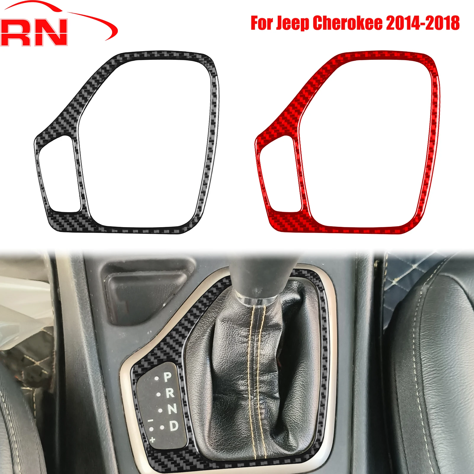 

Для Jeep Cherokee 2014-2018 модифицированное углеродное волокно, лицевая панель шестерни автомобиля, аксессуары для интерьера, декоративные наклейки