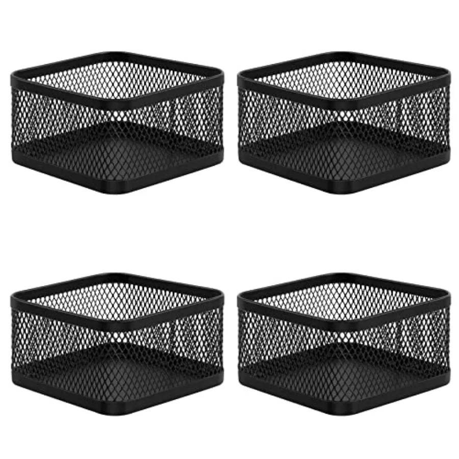 

Paper Clip Holder 4 Pack, Stackable Paperclip Organizer for Desk, Mesh Paper Clip Dispenser Binder Clip Holders, Black Desk Acc