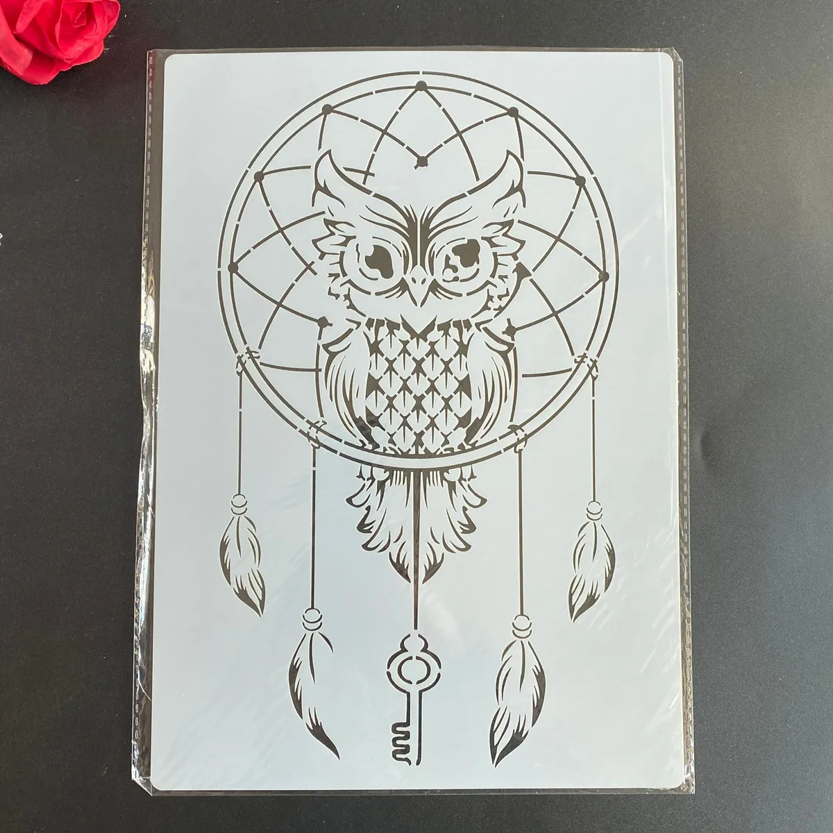 A4 size owl Mandala DIY Stencils Wall Painting Scrapbook Coloring Embossing Album Decorative Paper Card Template 29 *21cm