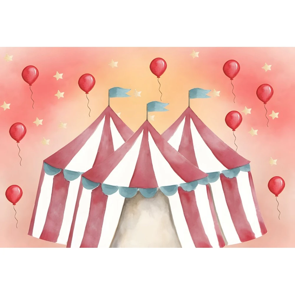 Circus Photography Background Baby Birthday Decoration Backdrop Newborn Children Portrait Pink Tent Photographic Photo Props