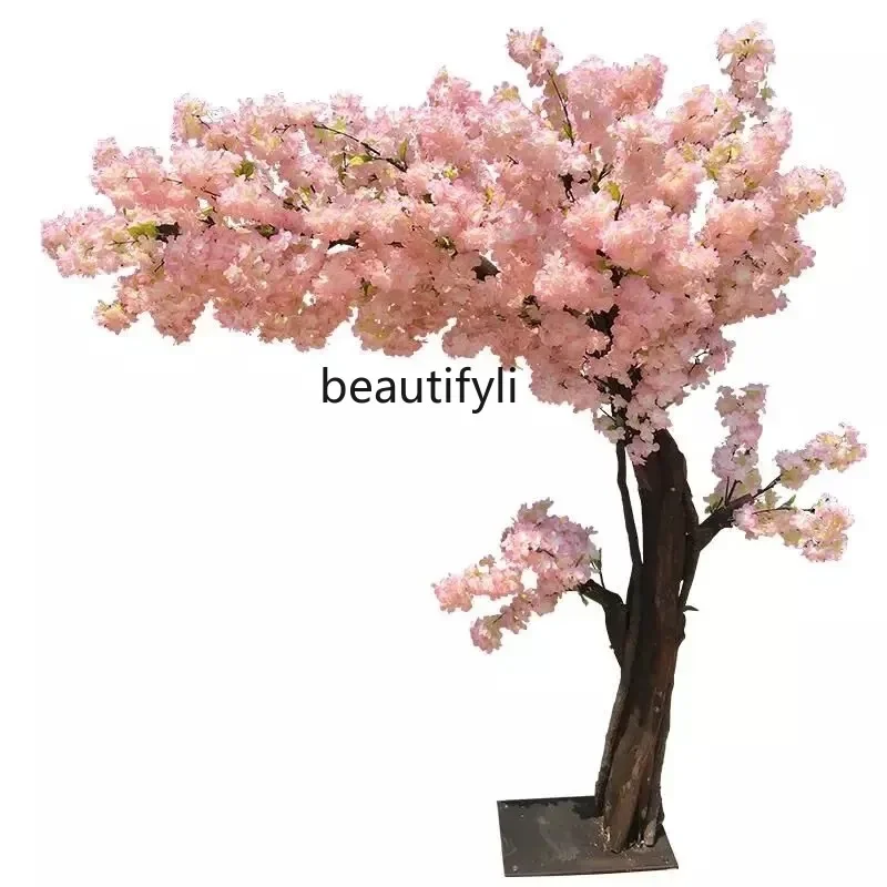 Simulated cherry blossom tree fake tree large indoor living room wedding happiness tree decorative landscaping