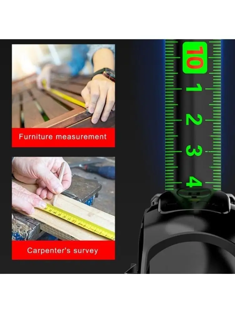 

652F 5/7.5/10m Measuring Tape Lockings Fluorescent Steel Tape Measure High Precisions Wear Rulers Measuring Tool
