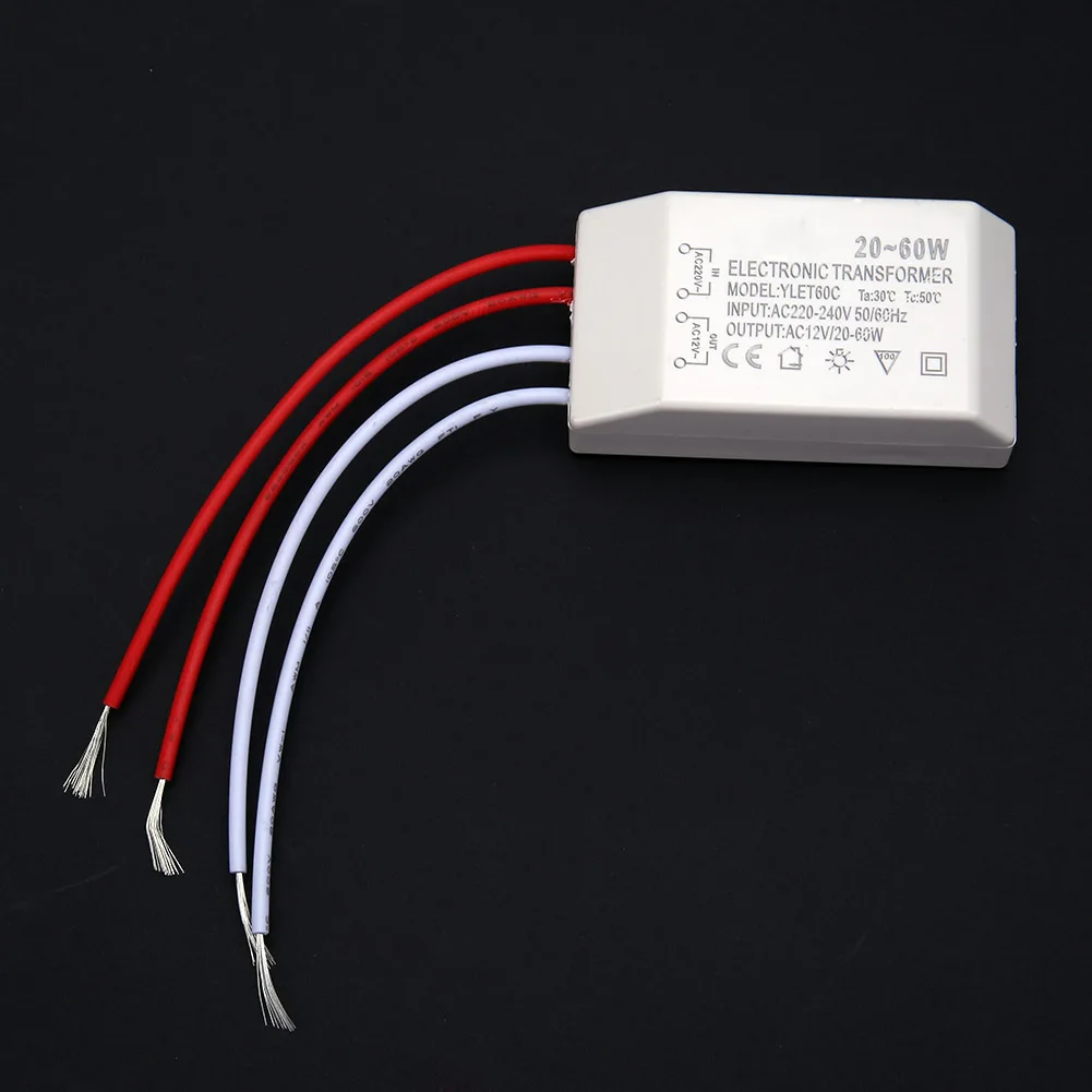 

20-60W 12V Low Voltage Halogen LED Lamp Electronic Transformer Spotlight Downlight Adapter Lighting Accessories
