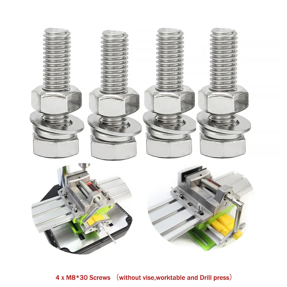 ALLSOME 8*30 External Hex Hexagon Head Screws for Drill Press Drilling Machine Milling Worktable Cross Slide Vise Vice table - view 6