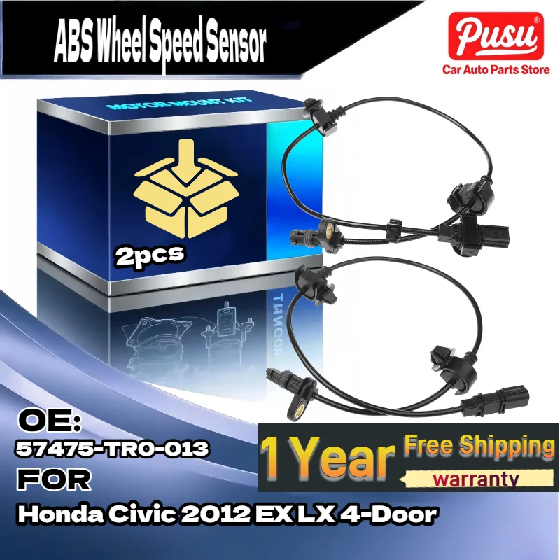 

For Complete Pair of Rear ABS Wheel Speed Sensors for Honda Civic 2012 EX LX, Both Left & Right Sides 57475-TR0-013