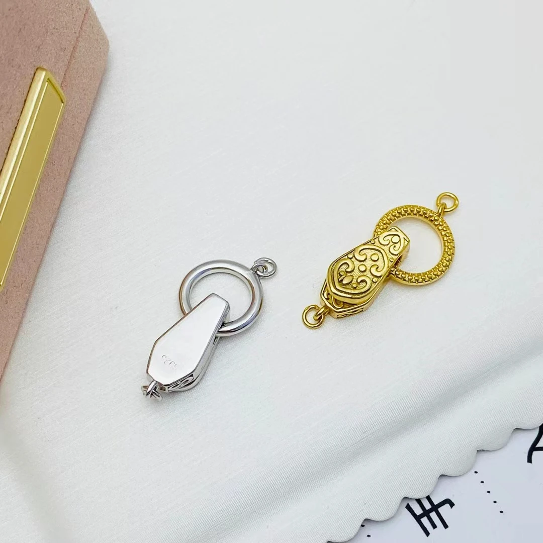 

Wholesale DIY 925 Sterling Silver Necklace Bracelet Clasp Hook Accessories for 5-10mm Pearls 5pcs/lot