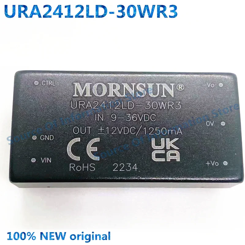 URA2412LD-30WR3 DC-DC Power Module 24V to Positive and Negative 12V 30W