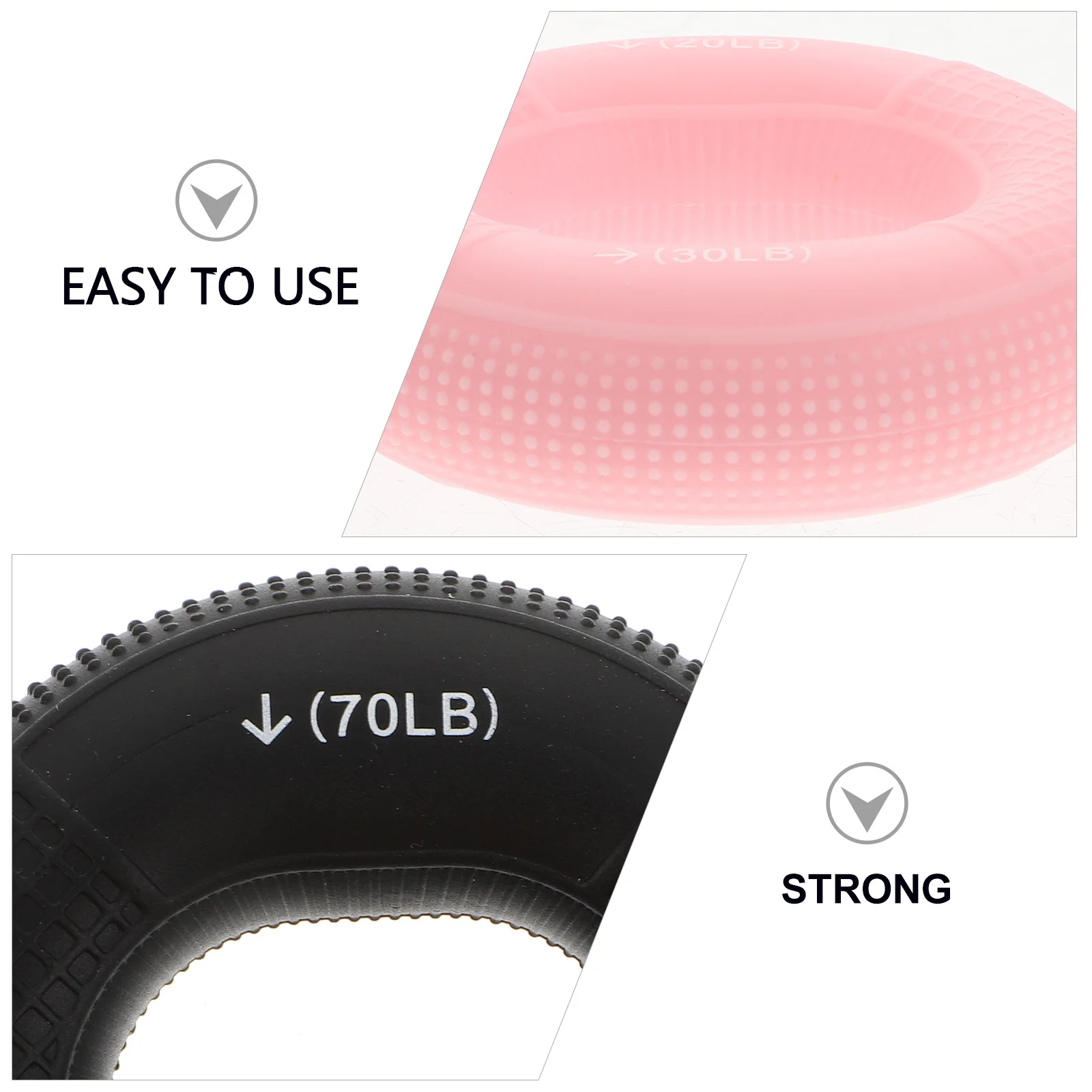 

3Pcs Silicone Hand Grip Rings Finger Strength Trainer Hand Exerciser for Home Fitness Finger Training Tool Durable