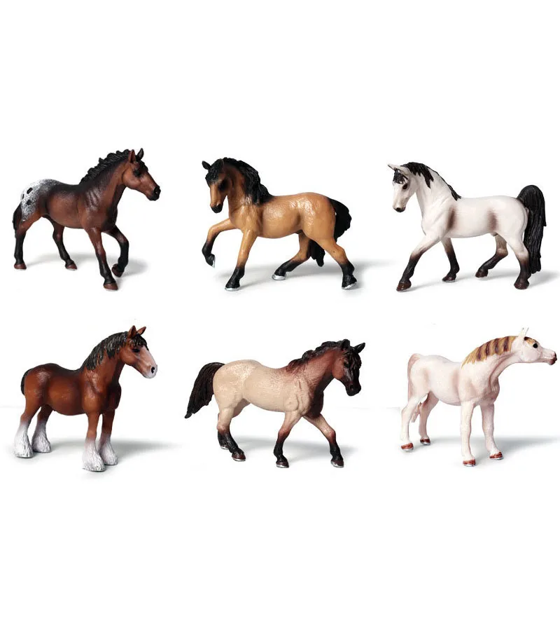 New Styles Original Wild Animals Simulation Horses Model Action Figure Figurines Miniature Collection Toys For Kids