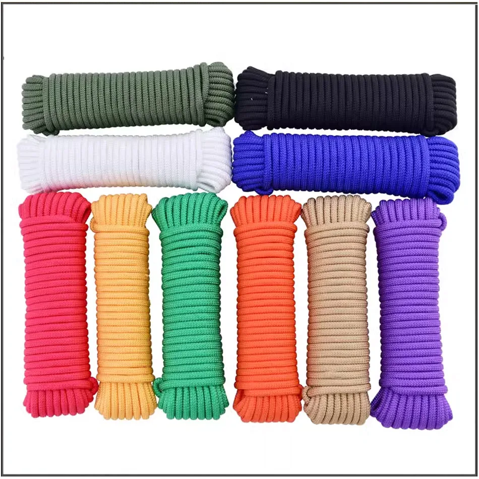 Outdoor Wear-Resistant Nylon Rope, Pull Rope, Household Decoration, Woven, Handmade, Outdoor Curtain, Color Pull Rope,2 4 6 8 10