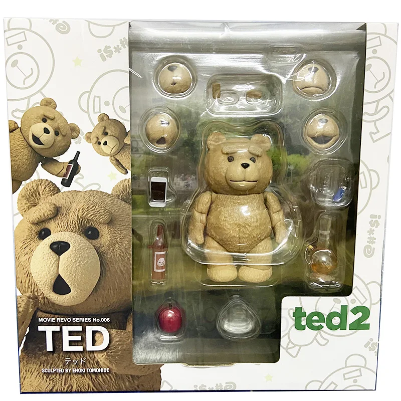 ตุ๊กตาหมีเท็ดดี้แบร์2เท็ดดี้006TED น่าตื่นตา Yamaguchi หมายเลข Revoltech ภาพยนตร์ทำจาก PVC บรรจุกล่องของขวัญของเล่นตุ๊กตาขยับแขนขาได้10ซม.