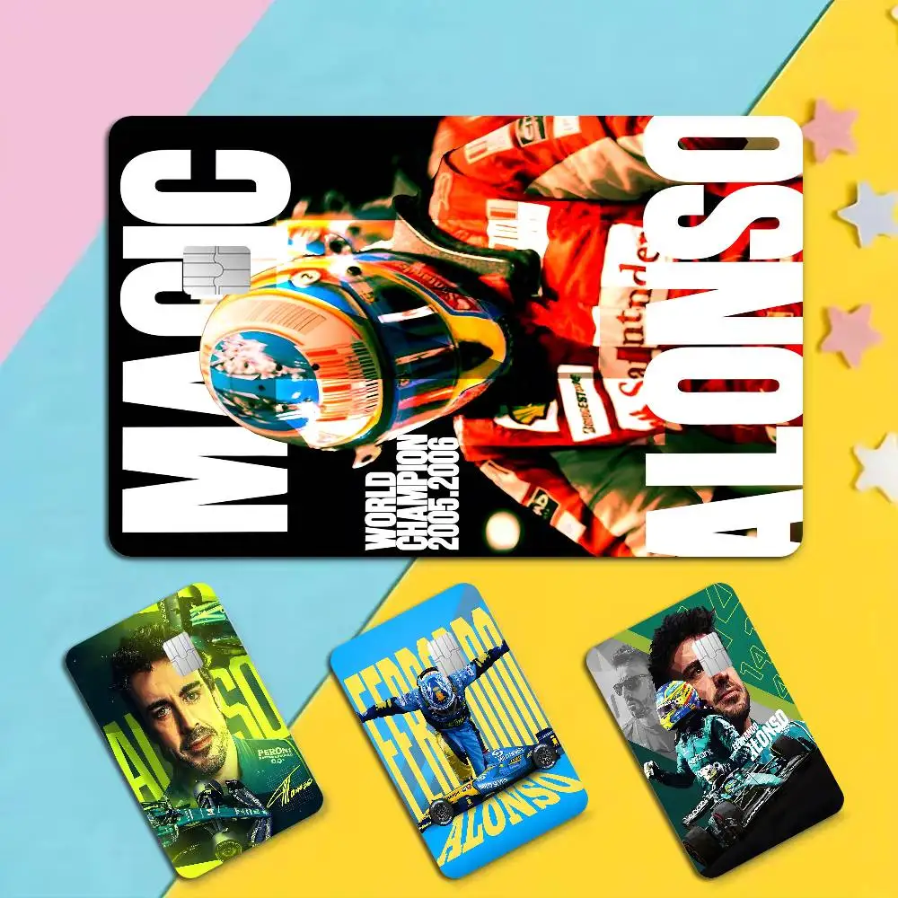 F1 Racing Driver Fernando Alonso Game Film Cover Sticker Case for Small Chip Credit Debit Card Front Side