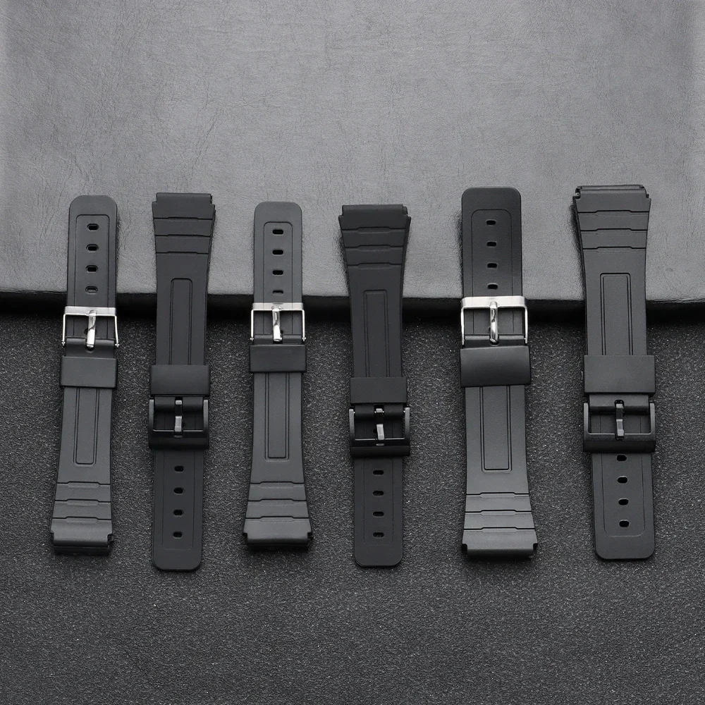12/14/16/18/20/22mm Silikon-Uhrenarmband für Casio W800H SGW400 F91W F84 F105/108 A158/168 AE1200/1300 Band PU-Harz-Armband – Detail 16