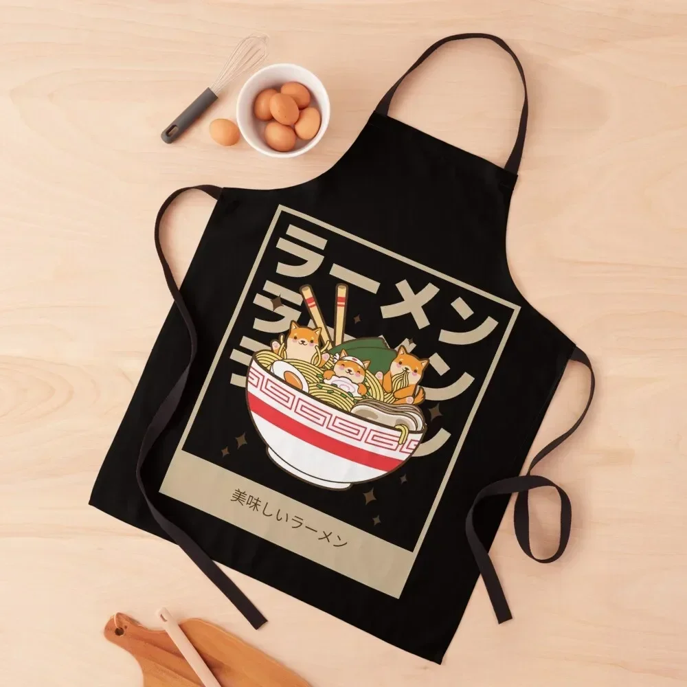 Shiba Style - Delicious Ramen Ramen Fans Apron manicurist New year's work gowns for women cleaning Apron