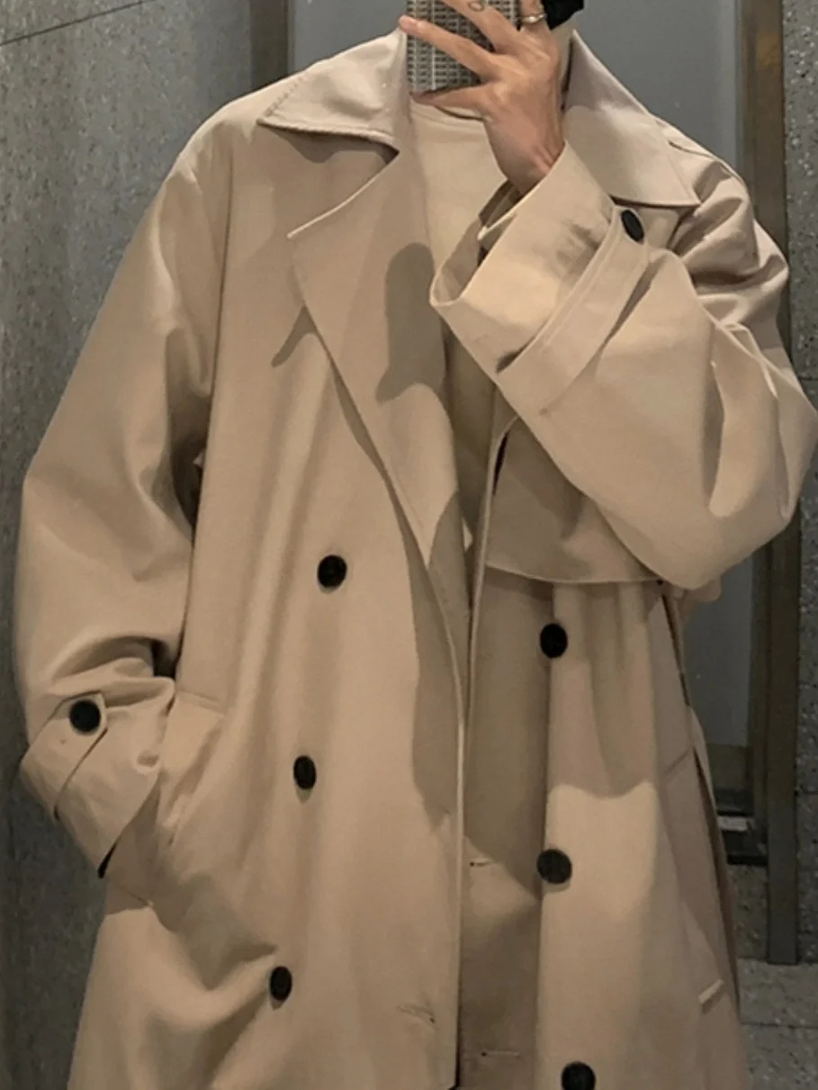 

Тренчи мужские в стиле милитари, средней длины, классические, винтажные, оригинальные, модные, однослойные, простые, стандартного кроя