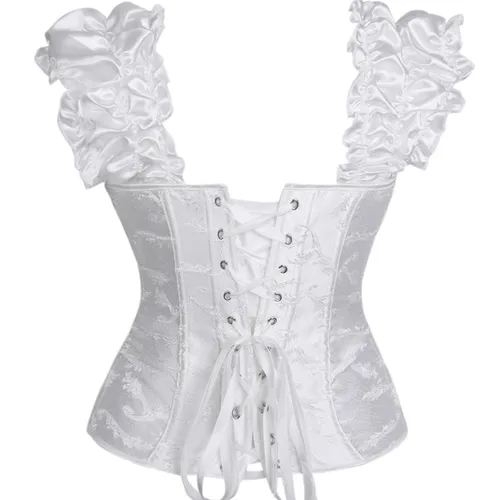 Imagen 2 del producto Corsé de corte desmontable con mangas abullonadas, corsé sin tirantes y soporte, top moldeador para mujer para uso exterior