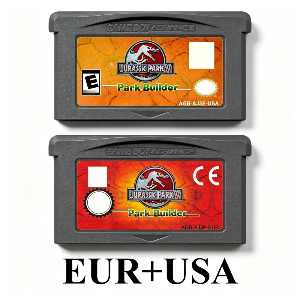 2 Styles USA/EUR Jurassic Park III Park Builder Game Cartridge for Advance GBA SP DS Classic Simulation Game Collection Gift
