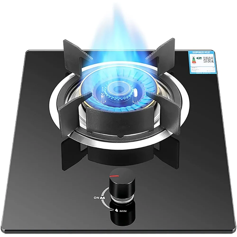 Gas cooktop Desktop Burners Hob Built-in Stove| Campervan |4.8KW Black Tempered Glass Cooktop For NG/LPG|Flame Failure Protectio