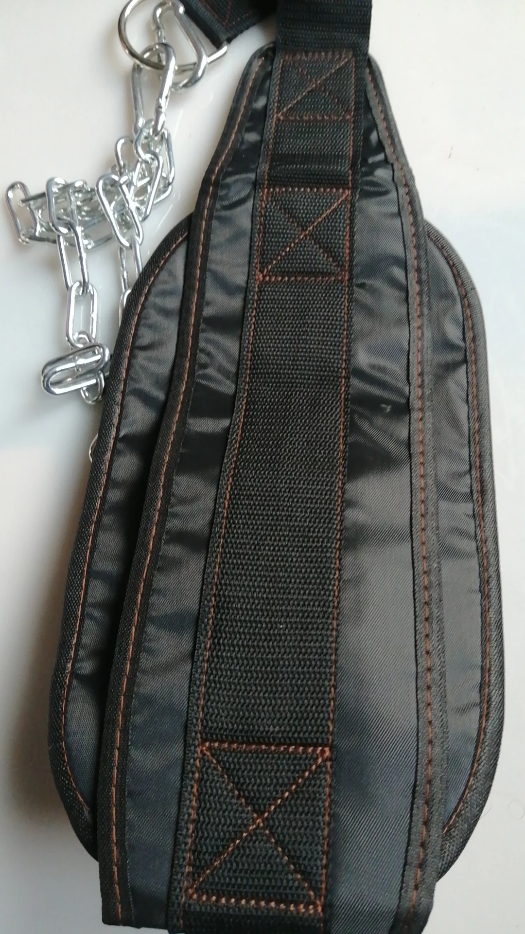 حزام رفع الأثقال من النيوبرين حزام الصالة الرياضية الخلفي مع سلسلة للياقة البدنية وكمال الأجسام وسحب ما يصل وتدريبات القوة وحزام الخصر #6