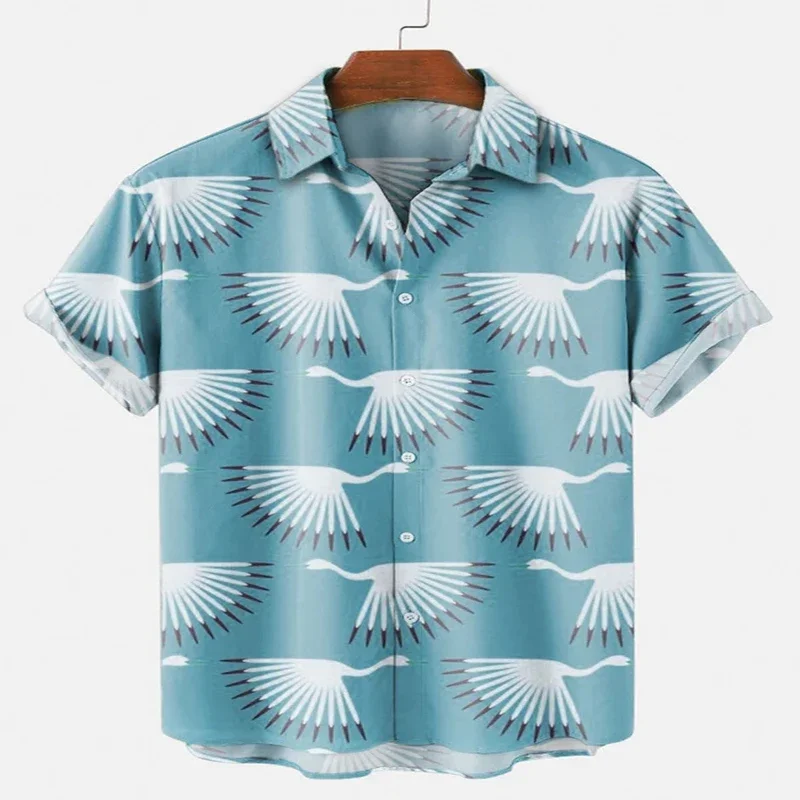 

The Crane Short Sleeve Shirt 3D All Over Printed Hawaiian Shirt for Men and Women Casual Shirt Unisex