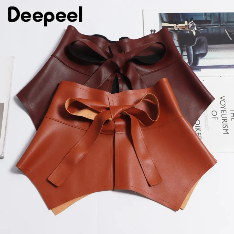 1 قطعة Deepeel 24-32*73 سنتيمتر موضة النساء مشد أحزمة بولي Leather الجلود الخصر Cummerbunds الكورسيهات تي شيرت فستان حزام الزخرفية اكسسوارات