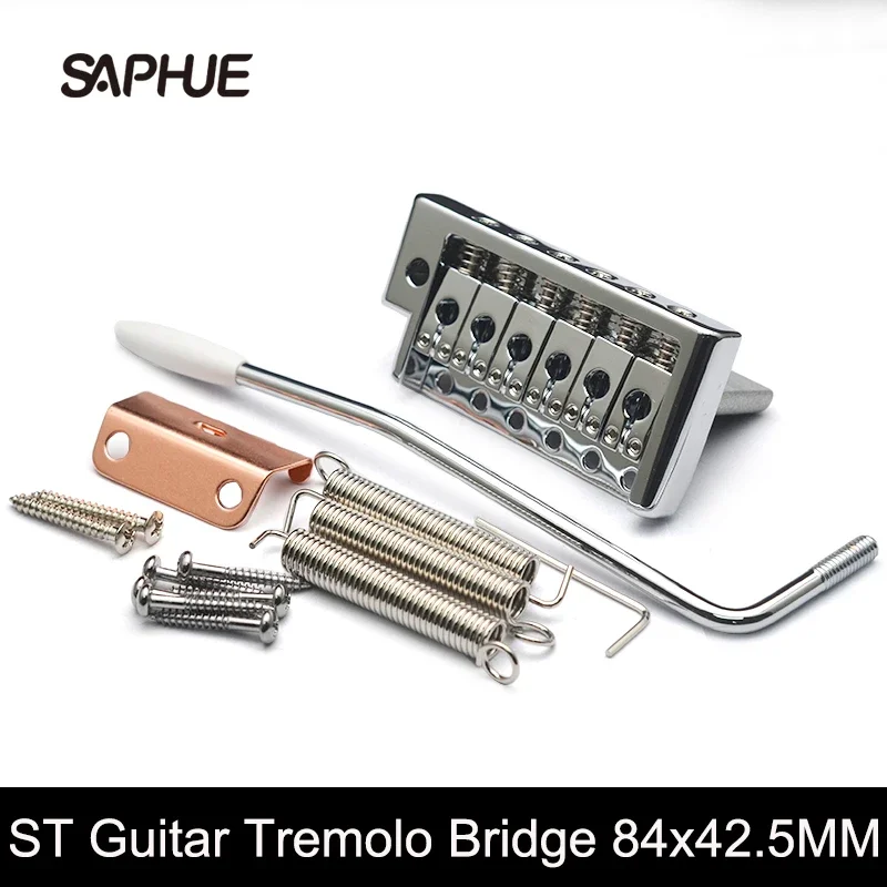 Guitar Tremolo Bridge 84x42.5MM String Spacing 52.5MM(5x10.5MM) for ST Guitar Chrome Plated