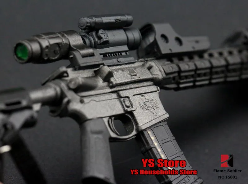 In Stock FlameSoldier FS001 1/6 Man Soldier M4 Weapon Mini Rifle Delicate Simulation Gun Static Model Toys Fit 12