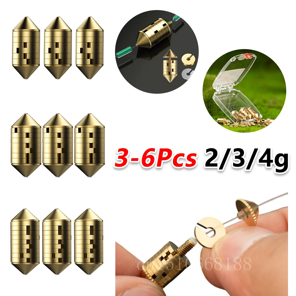 3/6 個釣りシンカークイックウェイト鯉シンカー鋭いシンカー銅調整可能な釣りウェイトツール海水淡水用