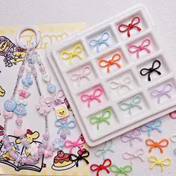 10pcs/lot Colourful Lacquered Zinc Alloy Bow tie For Making Keychain Pendant Jewelry Accessories