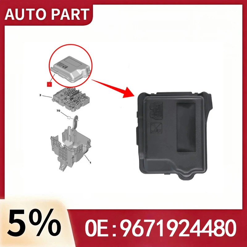 Suitable for Peugeot 301 2008 208 Citroen C3 C4 Elyess Original new fuse box cover upper cover 9671924480