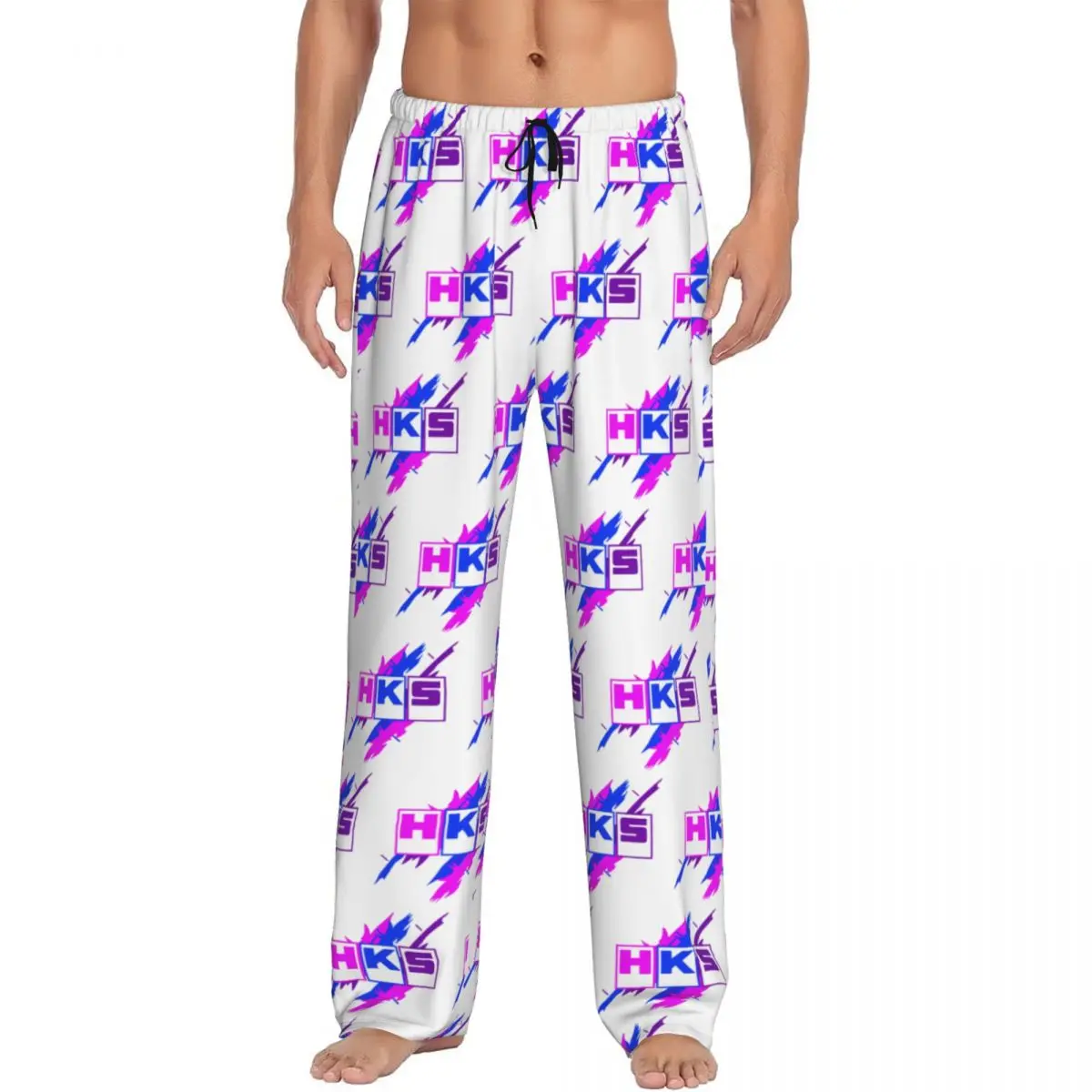 

Custom HKS Logo Car JDM Pajama Pants Men Sleepwear Sleep Lounge Bottoms with Pockets