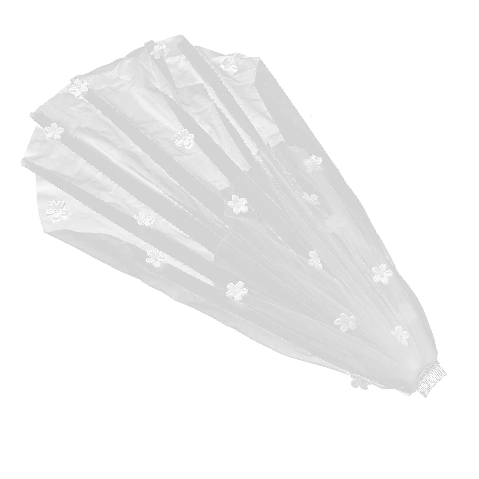 

Bridal Veil Single Layer Soft Tulle Delicate Floral Waist Length Lightweight Design for Bride Wedding Special Day