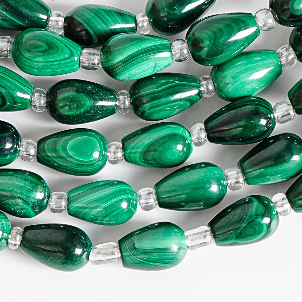 MALACHITE BEADS 6X9MM AAA GREEN POLISHED TEARDROP BEADS FOR DIY BRACELET NECKLACE EARRING PENDANT JEWELRY MAKING HANDMADE CRAFT