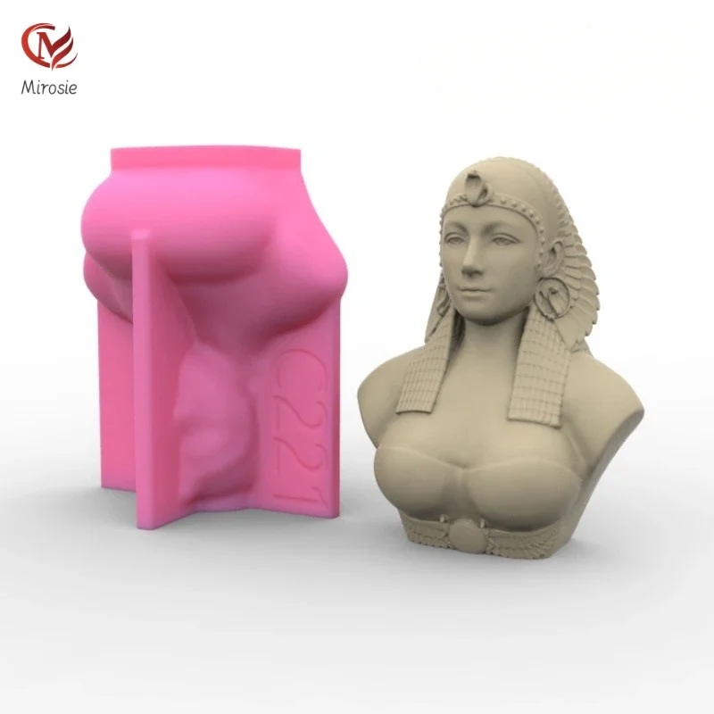 

Mirosie Egyptian Goddess Silicone Candle Mold Western Figure Statue Mold Home Decoration Plaster Mold Silicone Mould Resin