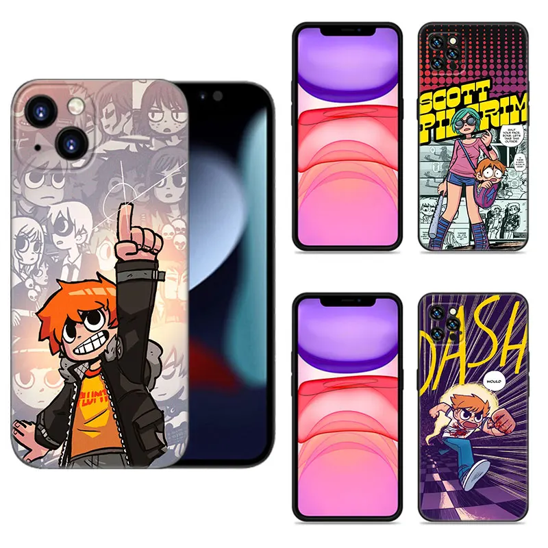 Scott Pilgrim Black Silicone Phone Case For Apple iPhone 12 13 Mini 11 14 15 Pro Max 7 8 Plus X XR XS SE 2020 2022