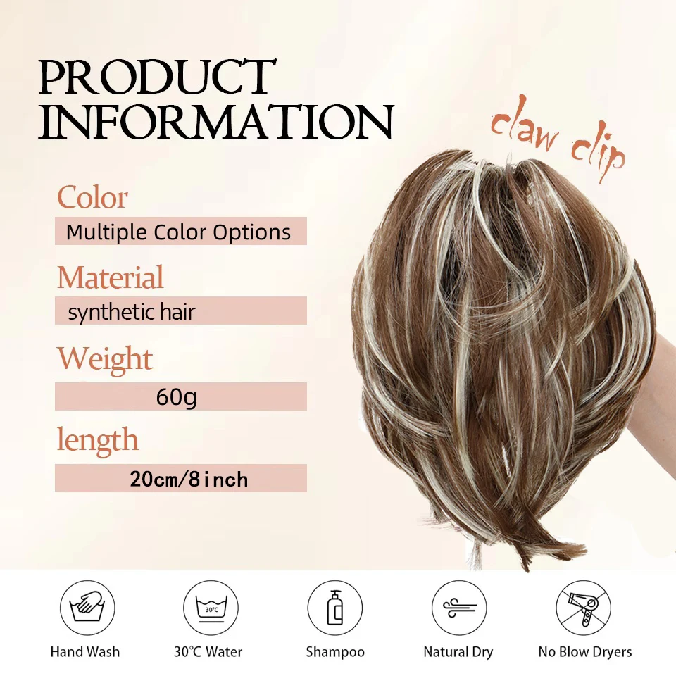 Elegante Haarspange für einen unordentlichen Dutt für Damen, synthetische, glatte Pferdeschwanzverlängerung & hoher Dutt, einfach zu tragen, perfekt für den täglichen Gebrauch. – Detail 3