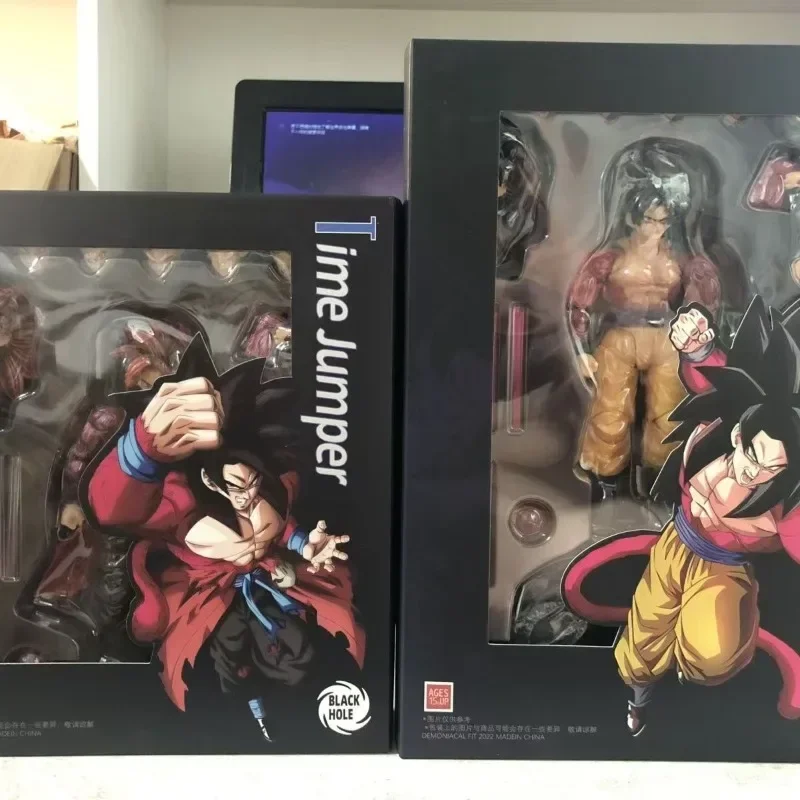 En Stock agujero negro SHF Dragon Ball Time Jumper Super Saiyan 4 SSJ4 Son Goku Anime figura de acción modelo juguetes colección de regalos
