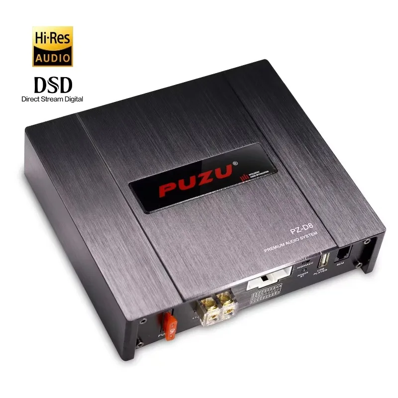 PUZU PZ-D8 Car Audio DSP Power Amplifier 4 In 8 Out Class D Sound Quality Processor, 31 Segment EQ Tuning High Power