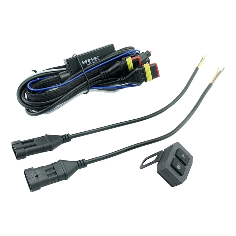 

NEW-Motorcycle Led Fog Light Lamp Wiring Harness Relay Wire Switch High Low Moto Spotlight Cable For Dirt SUV UTV ATV