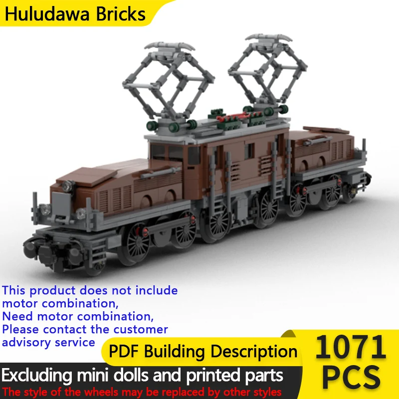 

City Car Model MOC Building Bricks Railway Brown Locomotive Modular Technology Children Holiday Gifts Assemble Toys Suit
