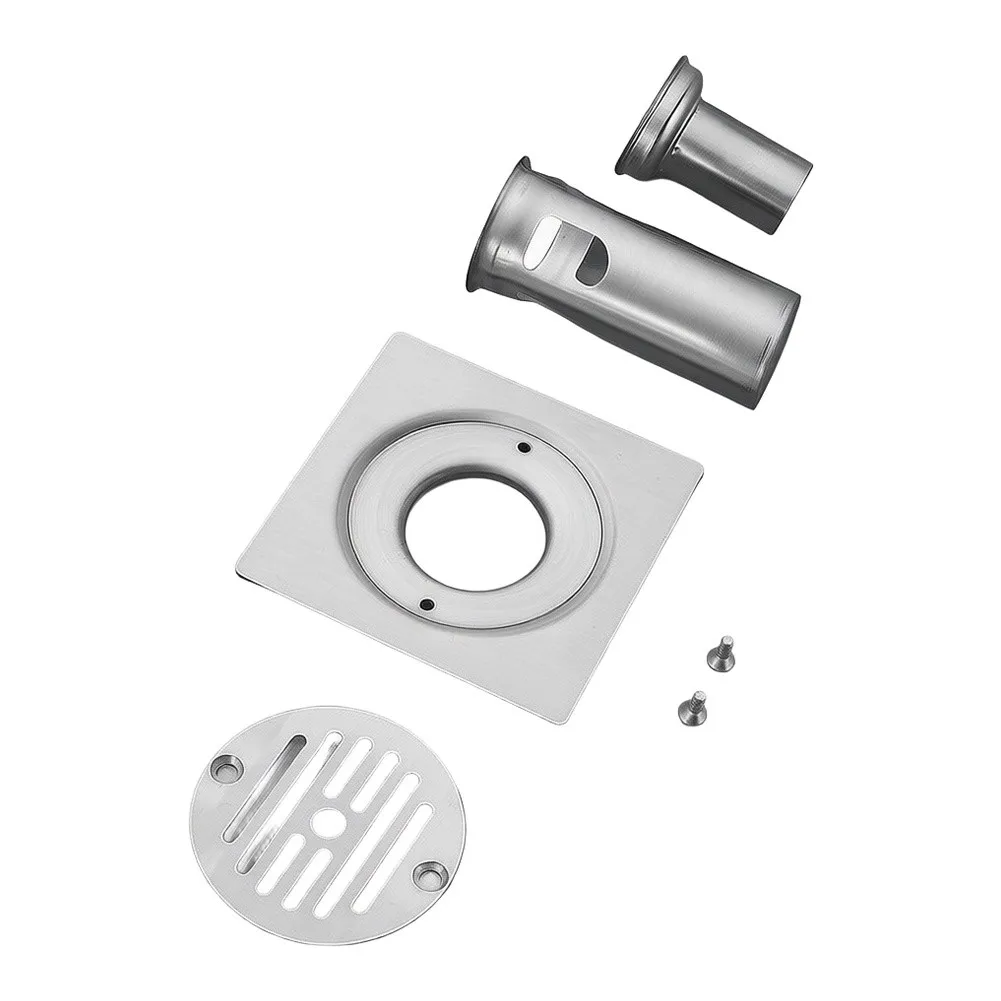 Stainless Steel Floor Drain with Mechanical Lock 304 for Institutional Use Seal 7.5x7.5cm Fits 50mm 75mm Pipes