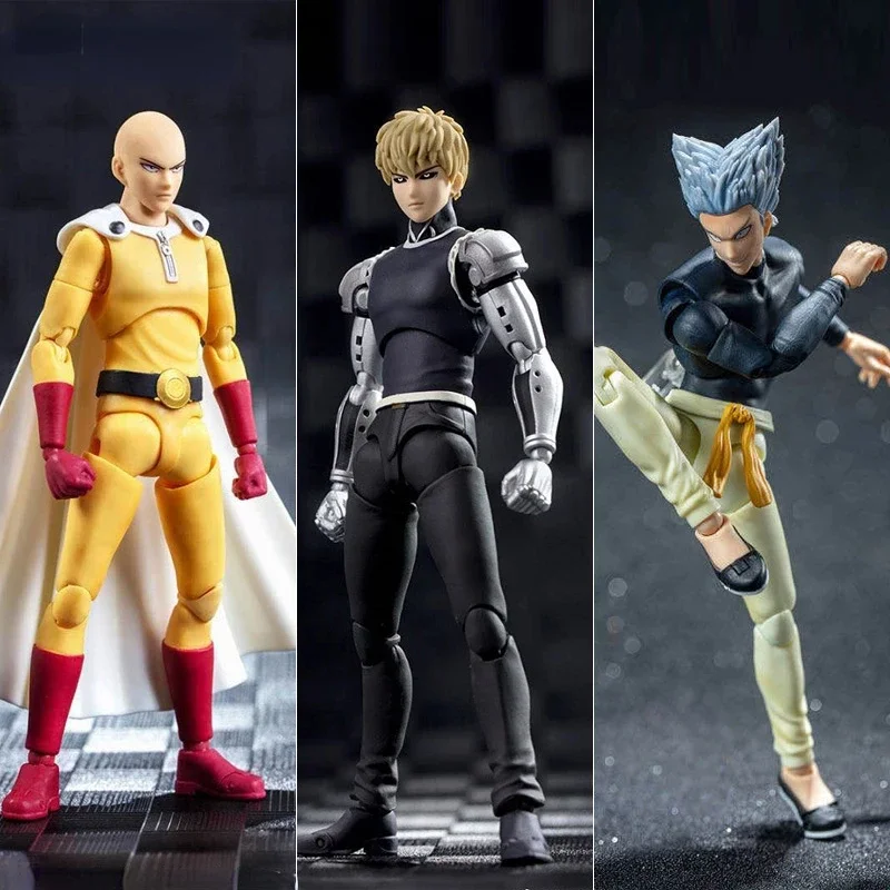 

In Stock Anime-land Dasin/Great Toys/GT One Punch Man Saitama Genos Garou 1/12 14cm/5.5 Inch SHF/S.H.F PVC Action Figure Model