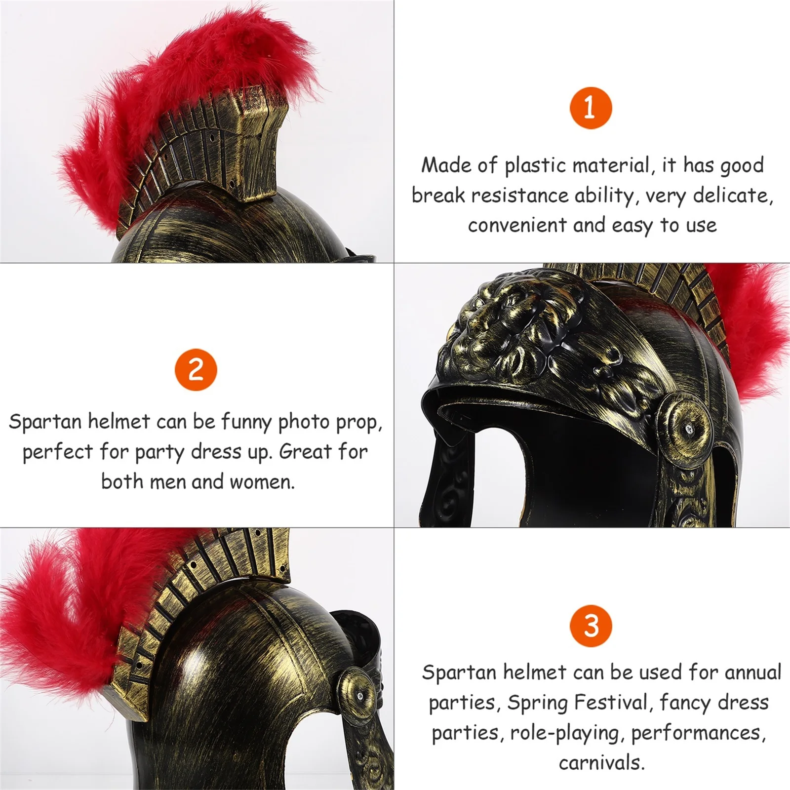 

Medieval Warrior Hat for Men Kids Plastic Roman Soldier Costume Lightweight Comfortable Cosplay Party Photo