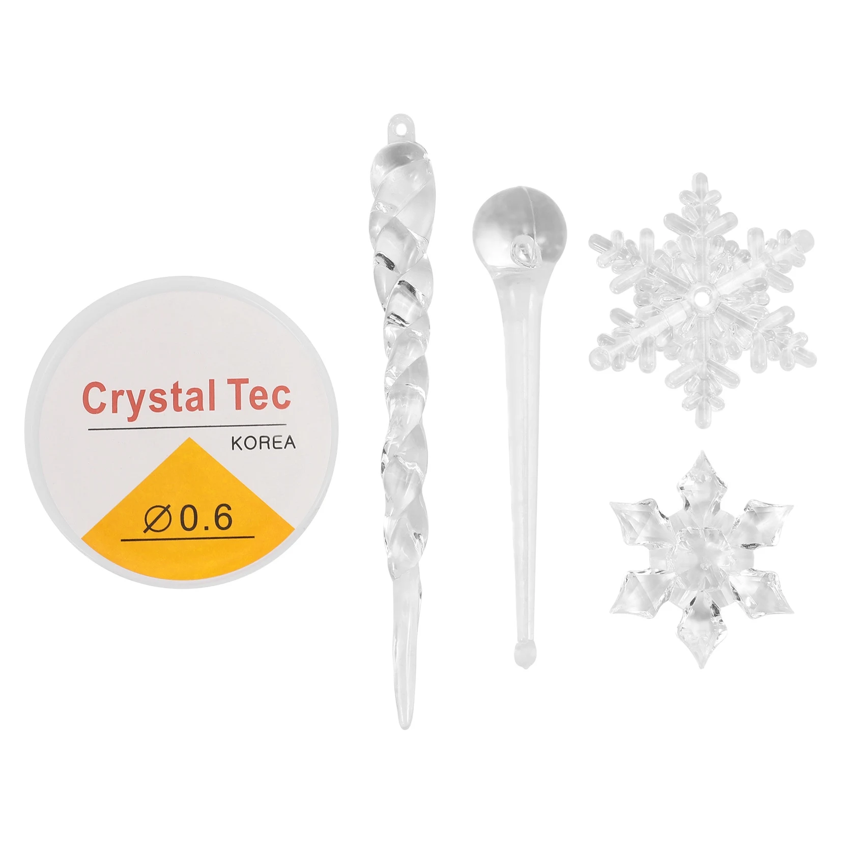 Super Deals 40PC Snowflake Icicle Christmas Ornaments New Year Ornaments Crystal Christmas Tree Transparent Ornaments