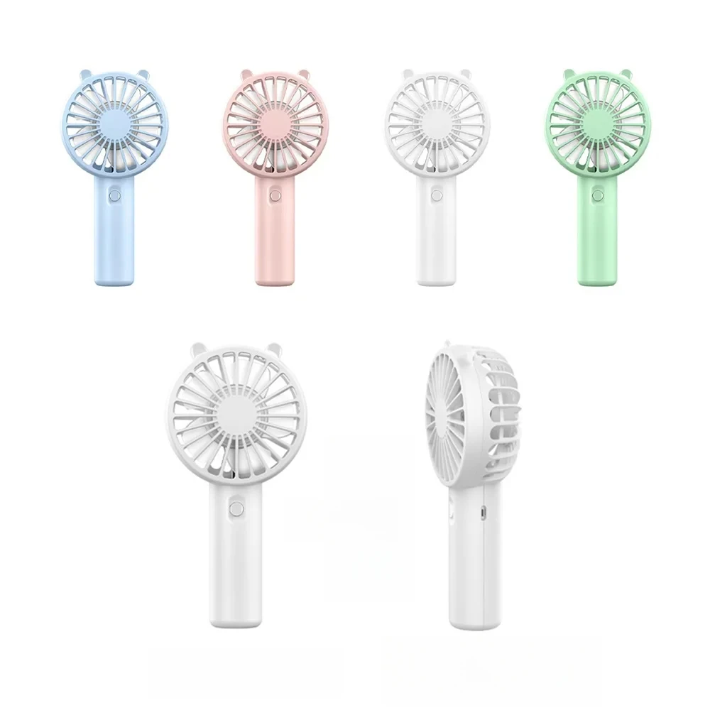 Mini Handheld Fan Portable USB Rechargeable Fans Desk with Base Small Makeup Eyelash Cooler Women Girls Outdoor Office White