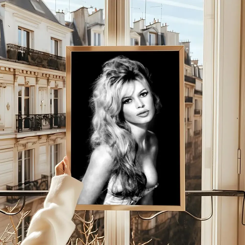 نموذج B_Brigitte B_Bardot HD طباعة ديكور قماش الكتان المشارك جدار الفن يطبع لغرفة المعيشة غرفة نوم مكتب ديكور المنزل #4