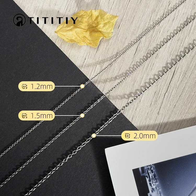 

New Pure Titanium Necklace Women's Seamless Welded Ultrafine Necklace 1.2/1.5/2.0mm Sturdy Non Allergic Basic Adjustable Fashion